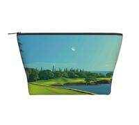 Golf Course Outdoor Printed Travel Makeup Bag Trapeze Cosmetic Bag Makeup Case Toiletry Bag Organiser for Women