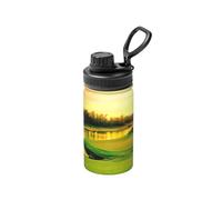 Golf Course Print 12 Oz Insulated Double Walled Stainless Steel Metal Water Bottle for Cold Hot Drink