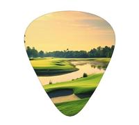 Golf Course Print Guitar Pick Comfortable Feel, Clear Sound, Multiple Thicknesses For Varied Tones