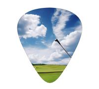 golf course Print Guitar Picks 12-Pack - Assorted Thickness Picks (0.46mm, 0.71mm, 0.96mm) with Storage Box & Assorted Unique Design for Acoustic, Electric, Bass, and Ukulele Players