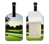 Golf Course Print Personalized Luggage Tag with Strap - Baggage Identifier for Suitcase for Travel