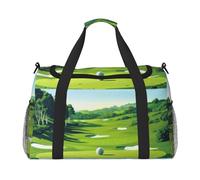 Golf Course Print Travel Tote Bag 50 x 33 x 26 Folding with Should Strap & Dual Handles for Weekend Trips, Gym, Business Travel & Airport Carry-On