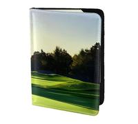 Golf Course print Travel Wallet Passport Holder Case for Family Leather Passport Cover for Men Women, Black, One Size
