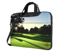 Golf Course Print Ultra Slim Portable Shoulder Laptop Bag For Work Business Travel 13 14 15.6 Inch, Black, 13 inch