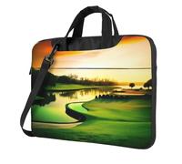 Golf Course Print Ultra-Thin Laptop Bag 15.6 Inch With Shoulder Strap, Waterproof Computer Case Sleeve For 13, 14, 15.6 Inch Laptops,Portable Briefcase Messenger Bag For Men Women