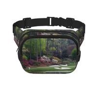 Golf Course Print Waist Pack Fanny Pack Belt Bag for Men Women,Waterproof Adjustable Strap 3 Pockets for Outdoor Travel