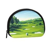 Golf Course Printed Coin Purse for Women Cute Small Change Wallet Mini Coin Purses Pouch with Zipper