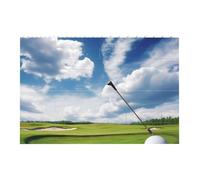 golf course Printed Jigsaw Puzzle 14.4x9.8 CM, Rectangular Puzzle Challenging Game for Adults Gifts, Family Fun Decorative Wall Decor