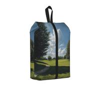Golf Course Printed Travel Shoe Storage Bag Waterproof Jacquard Fabric is Lightweight, with Strong Handle and Central Zipper.