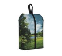 Golf Course Printed Travel Shoe Storage Bag Waterproof Jacquard Fabric is Lightweight, with Strong Handle and Central Zipper.