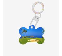 Golf Course Printing 1 Pc Dog Bone Shape Id Tags Double Sided with Key Ring Craft for Pets
