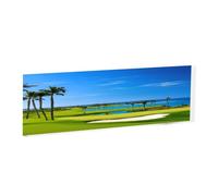 Golf Course -Rectangular Acrylic Table Signs - Clear Custom Nameplates For Office Desk, Restaurant, Events - Smooth Edge Professional Signage.