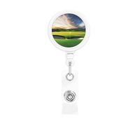 Golf Course Retractable Badge Reel Heavy Duty Badge Holder with Belt Clip Retractable Lanyards ID Card Holder with Keychain Name Badge Clips for Office Nurse Employee
