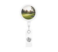 Golf Course Retractable Badge Reel Holder with Clip and Keychain Name Badge Reel Funny Cute Badge Clips Id Card Badge Holder for Office Worker Doctor Nurse