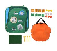 Golf Course Sandbag Board with Hitting Pads and Tent Nails, Collapsible Golf Chipping Net Set for Outdoor Indoor Practice, Multi Pocket Scoring Game for Kids Adults