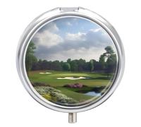 Golf Course Small Pill Box 3 Grids Travel Pill Case Portable Daily Pill Organizer with Anti-Mixing Design Easy to Retrieve Meds for Medication, Vitamin, Supplements