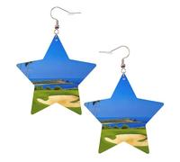 Golf Course Women's Fashion Earrings, Celestial Dangle Earrings, Star Shape Jewelry for a Versatile