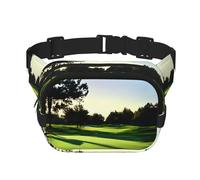 Golf Course Zipper Fanny Pack, Crossbody Bags with Adjustable Strap for Jogging, Cycling