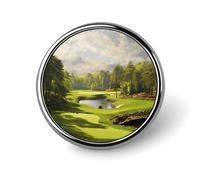 Golf Court Badge,Comfort Light in Weight Round Emblem Cute Funny Decor Brooch Smooth Does Not Fade Badges for Hats Jackets Coat Shirt