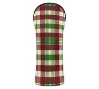 Golf Cover Premium Leather Accessories with Number Tags for Driver Fairway Wood Hybrid Scottish Tartan Plaid Scotland White Green Red
