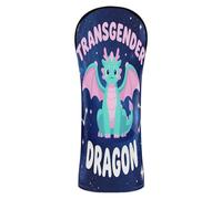 Golf Cover Premium Leather Waterproof Headcover with Interchangeable No. Tags for Driver Fairway Hybrid Wood Space Galaxy Transgender Dragon Pride Flag Cute Trans Love