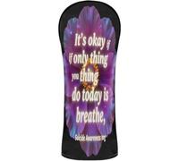 Golf Cover Premium Leather Waterproof Headcover with Number Tag for Driver & Fairway Woods It's Okay If The Thing You Do Today is Breathe