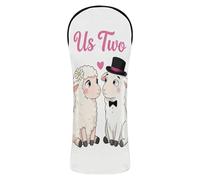 Golf Cover Premium Leather Waterproof Headcover with Number Tags for Driver Fairway Wood Hybrid Valentine Us Two Sheep Couple