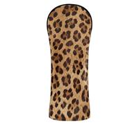 Golf Cover Pu Leather with Number Tags for Woods and Driver Fairway Hybrid Classic Brown Leopard Print