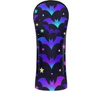 Golf Cover Set Headcover with Number Tags for Driver, Woods and Hybrid Gothic Bat Halloween Pattern Spooky Bats Lover Gift on Black