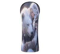 Golf Cover Set Headcovers with Interchangeable No. Tags for Driver, Fairway Wood Hybrid Game Anime Winter Playroom Bear