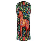 Golf Cover Set Headcovers with Number Tags for Driver Hybrid and Fairway Woods Swedish Dala Horse Folk Art Sweden Flag Dalahelmsoljd