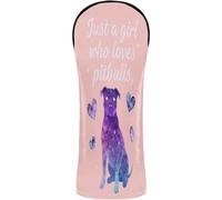 Golf Cover Set Premium Leather Accessories with Interchangeable No. Tags for Driver, Fairway Wood Hybrid Just A Girl Who Loves Pitbulls Watercolor Galaxy Pitbull
