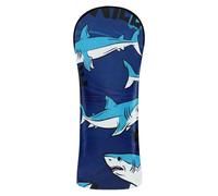 Golf Cover Set Premium Leather Accessories with Number Tag for Driver Hybrid and Fairway Woods Shark Wave Wild Surf Ocean Pattern