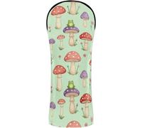 Golf Cover Set Premium Leather Headcovers with Interchangeable No. Tags for Driver Fairway Wood Hybrids Cute Cottagecore Frog and Mushroom Vintage