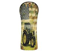 Golf Cover Set Premium Leather Headcovers with Interchangeable No. Tags for Driver & Fairway Woods Camouflage Flag Tractor Military Farm Truck Patriotic Farmer Gift