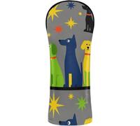 Golf Cover Set Premium Leather Headcovers with Number Tag for Fairway Wood Hybrid Retro Mid-Century Modern Dogs 50s 60s Style