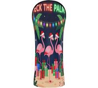 Golf Cover Set Premium Leather Headcovers | with Number Tags Designed to Fit All Woods and Drivers Deck The Palms Flamingo Tropical Christmas Lights Palm Tree