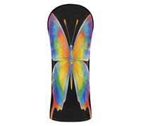Golf Cover Set Premium Leather Waterproof Headcover with Interchangeable No. Tags for Woods and Driver Fairway Hybrid LGBT Gay Pride Butterfly Rainbow Flag