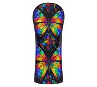 Golf Cover Set Premium Leather Waterproof Headcover with Interchangeable No. Tags for Woods and Driver Fairway Hybrid LGBT Gay Pride Butterfly Rainbow Flag