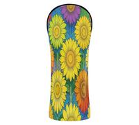 Golf Cover Set Premium Leather Waterproof Headcover with Interchangeable No. Tags for Woods and Driver Fairway Hybrid Rainbow Sunflower LGBTQ Flag Pride Month