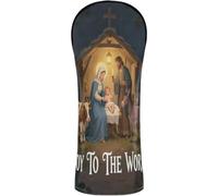 Golf Cover Set Premium Leather Waterproof Headcover | with Number Tags for Driver, Fairway Wood Hybrid Christmas Nativity Christian Birth Of Joy To The World