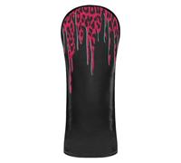 Golf Cover Set Premium Leather Waterproof Headcover with Number Tags for Driver, Fairway Wood Hybrid Red Black Leopard Print