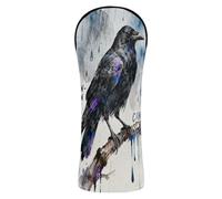 Golf Cover Set Premium Leather Waterproof Headcover with Number Tags for Fairway Wood Hybrid Watercolor Ravecyberpunk Rooster Neon Cock-a-Doodle-doo Pattern-caw Artistic Pattern