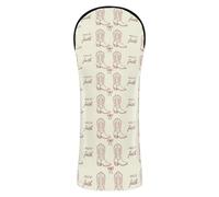 Golf Cover Set Waterproof Headcover with Interchangeable No. Tags for Driver Fairway Wood Hybrids Blush Cowgirl Boot Western Faith