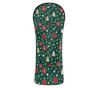 Golf Cover Set Waterproof Headcover with Number Tags Designed to Fit All Woods and Drivers Christmas Green Snowflakes Trees Baubles