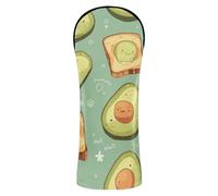 Golf Cover Set Waterproof Headcovers with Number Tags for Driver & Fairway Woods Avocado Toast Cartoon Pattern Teal Background