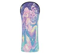 Golf Cover Waterproof Headcover with Interchangeable No. Tags for Woods and Driver Hybrid Anime-Style Cute Mermaid Stars Fantasy