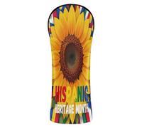 Golf Cover Waterproof Headcover with Number Tag for Woods and Driver Hybrid National Hispanic Heritage Month Sunflower Countries Flags