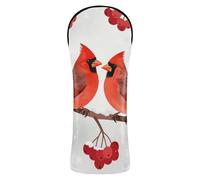 Golf Cover Waterproof Headcovers with Interchangeable No. Tags for Driver Fairway Hybrid Wood Christmas Red Crested Bird Couple Snow Cute Bird Winter Lovers