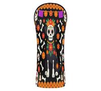 Golf Cover Waterproof Headcovers with Interchangeable No. Tags for Fairway Wood Hybrid Mexican Dog Day of The Dead Skeleton Sugar Flowers Dogs